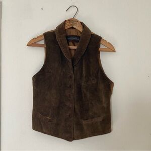 90’s Vintage Banana Republic Brown Suede Leather Vest